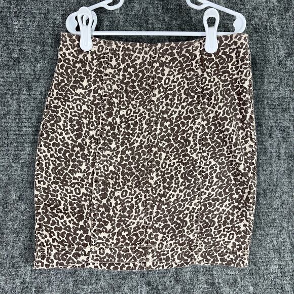 Free People Skirt Womens 0 Cheetah Print Club Party Short Mini Stretch - Picture 1 of 10